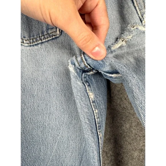 VINTAGE Levis 701 Jeans Womens 26 x 29 Blue Distressed Holes Made USA COOL! - Picture 6 of 14